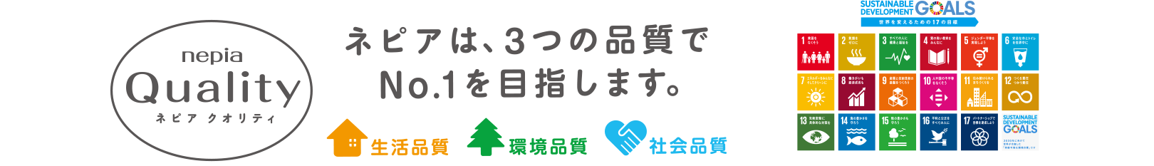 ネピアは、3つの品質でNO.1を目指します。