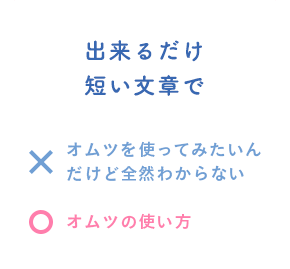 出来るだけ短い文章で